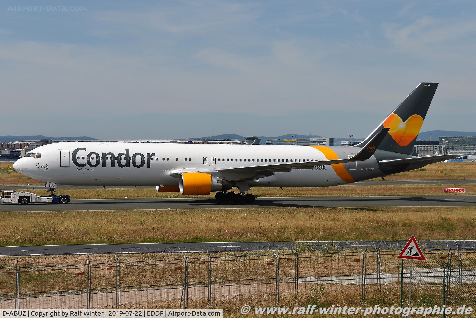 D-ABUZ, 1991 Boeing 767-330/ER C/N 25209, Boeing 767-330ER - DE CFG Condor - 25209 - D-ABUZ - 22.07.2019 - FRA