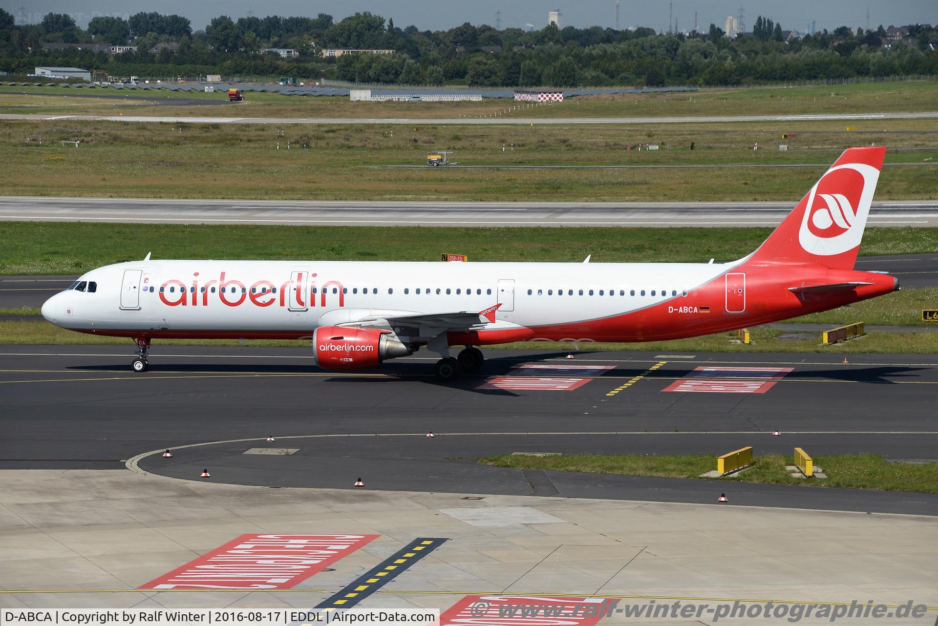 D-ABCA, 2008 Airbus A321-211 C/N 3708, Airbus A321-211 - AB BER Air Berlin - 3708 - D-ABCA - 17.08.2016 - DUS