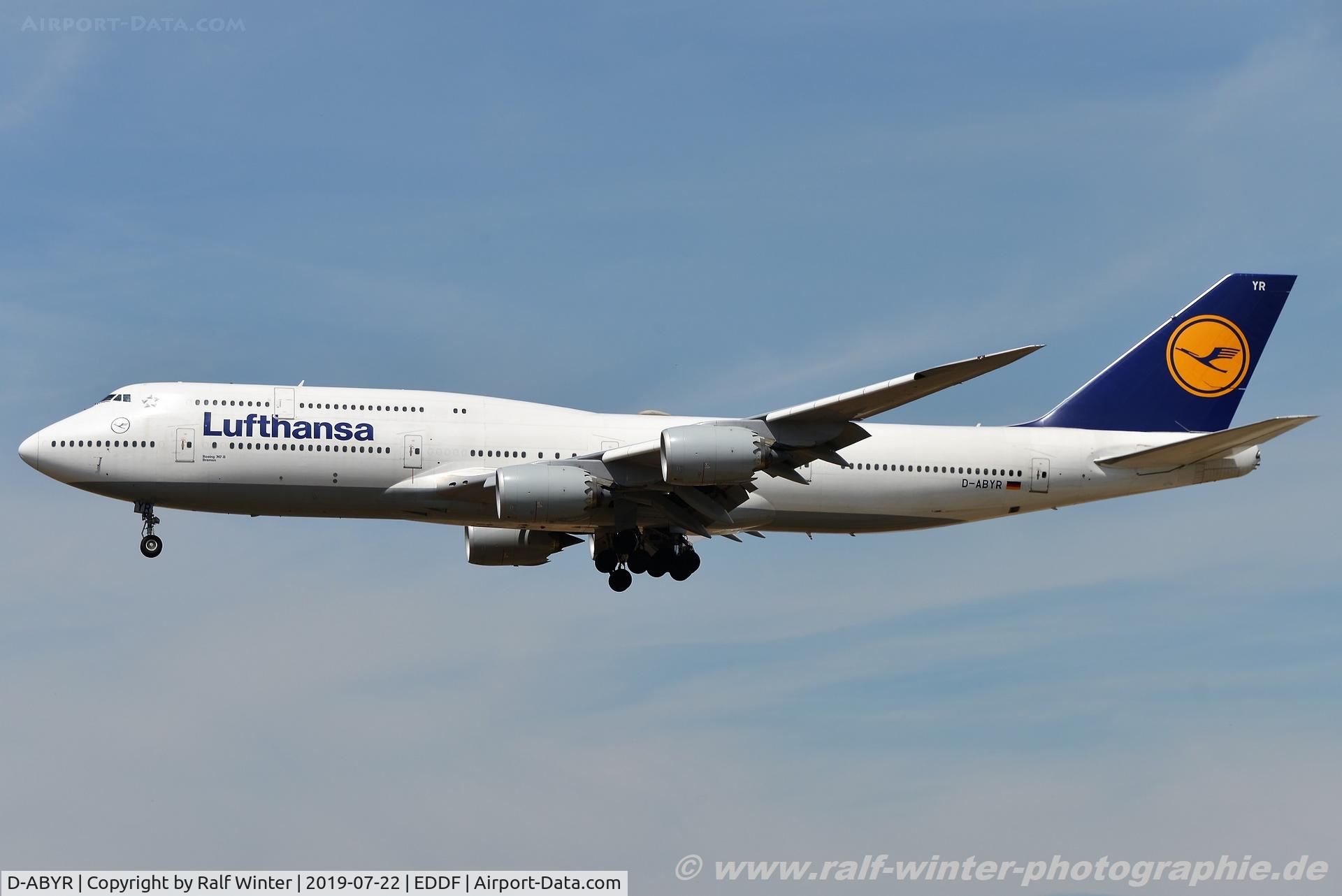 D-ABYR, 2014 Boeing 747-830 C/N 37842, Boeing 747-830 - LH DLH Lufthansa 'Bremen' stored FRA 20200318 - 37842 - D-ABYR - 22.07.2019 - FRA