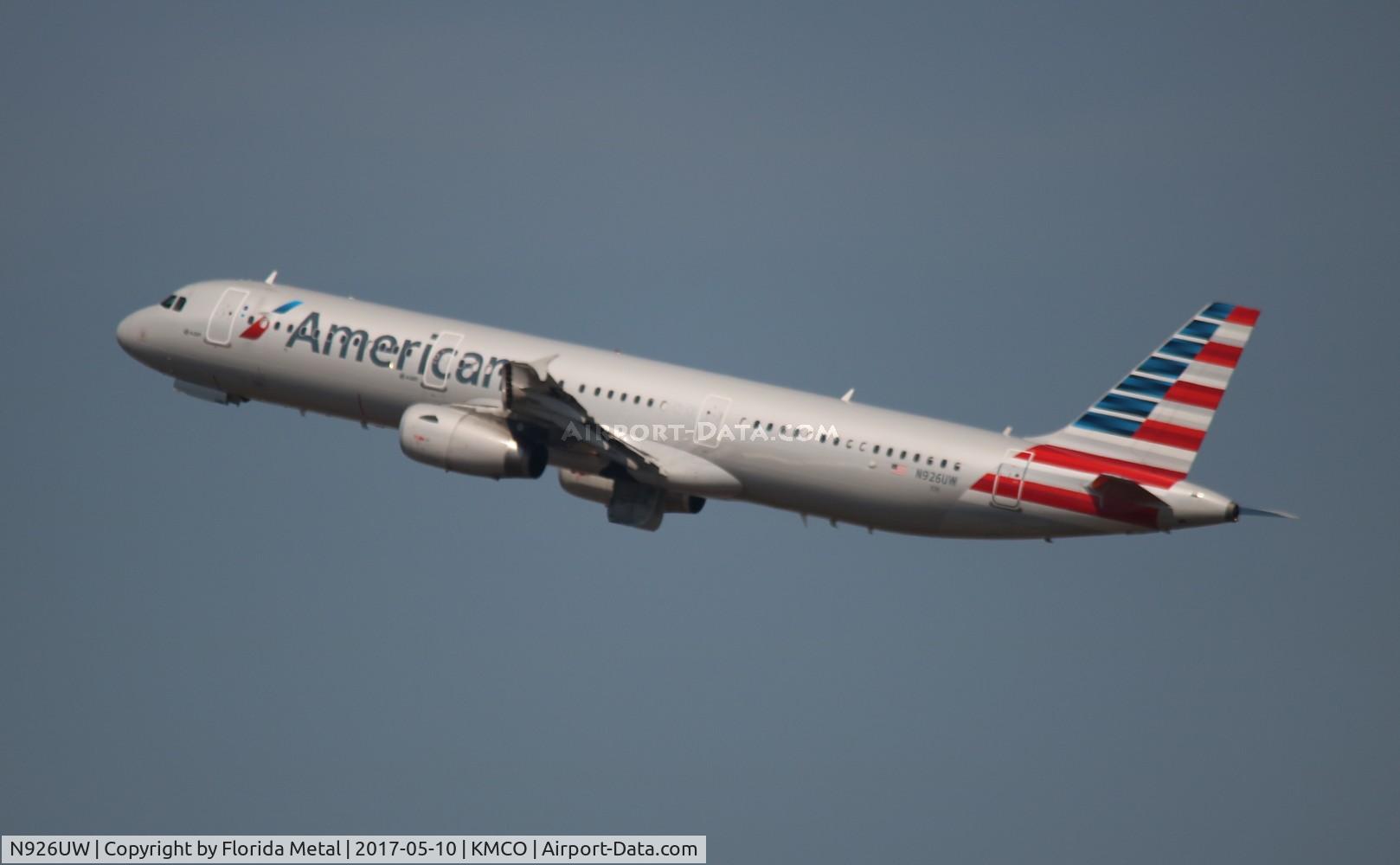 N926UW, 2015 Airbus A321-231 C/N 6618, MCO spotting 2017