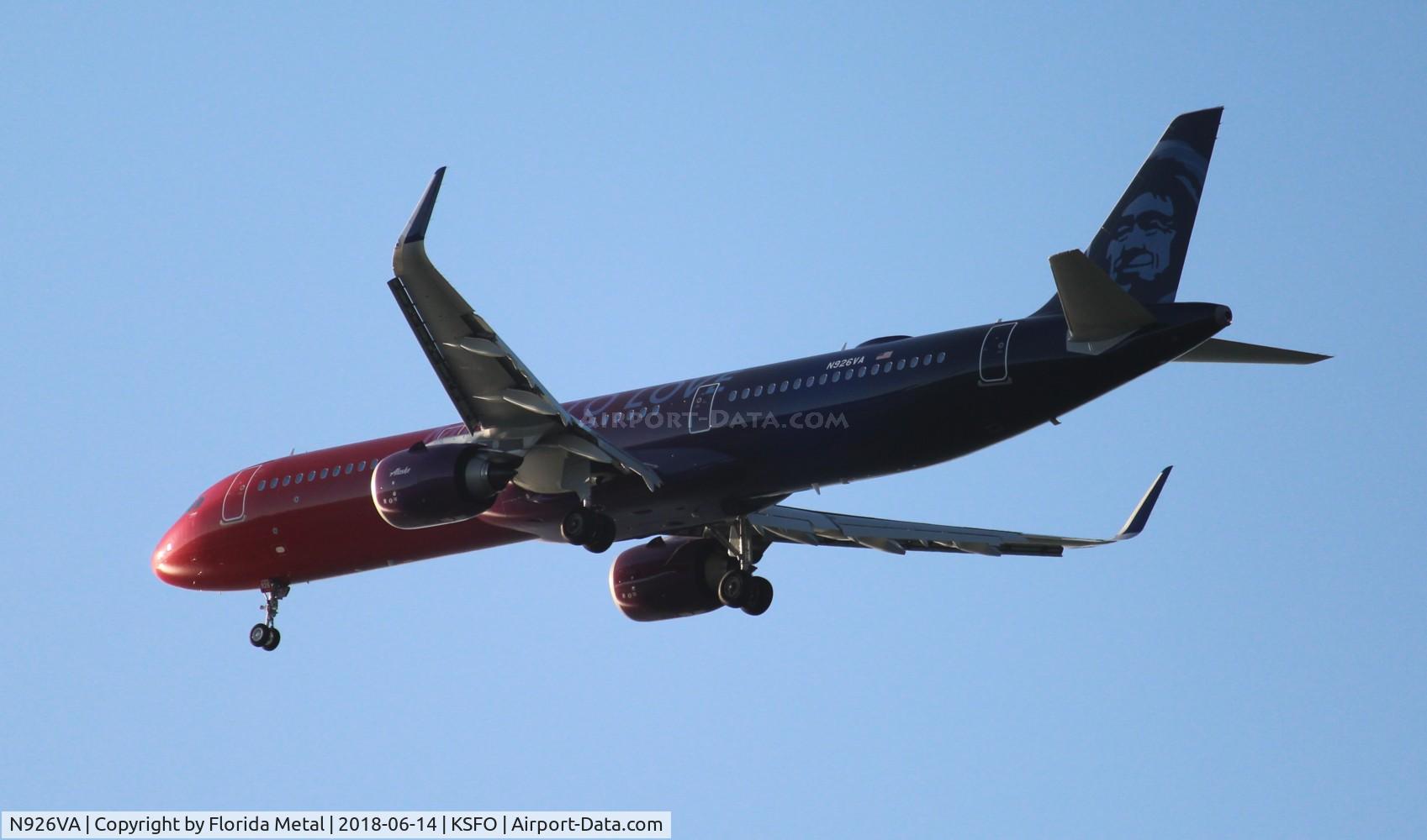 N926VA, 2018 Airbus A321-253N C/N 8120, SFO spotting 2018