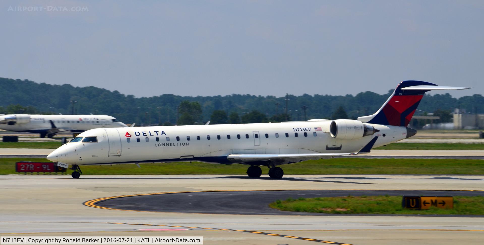 N713EV, 2003 Bombardier CRJ-701 (CL-600-2C10) Regional Jet C/N 10081, Taxi Atlanta