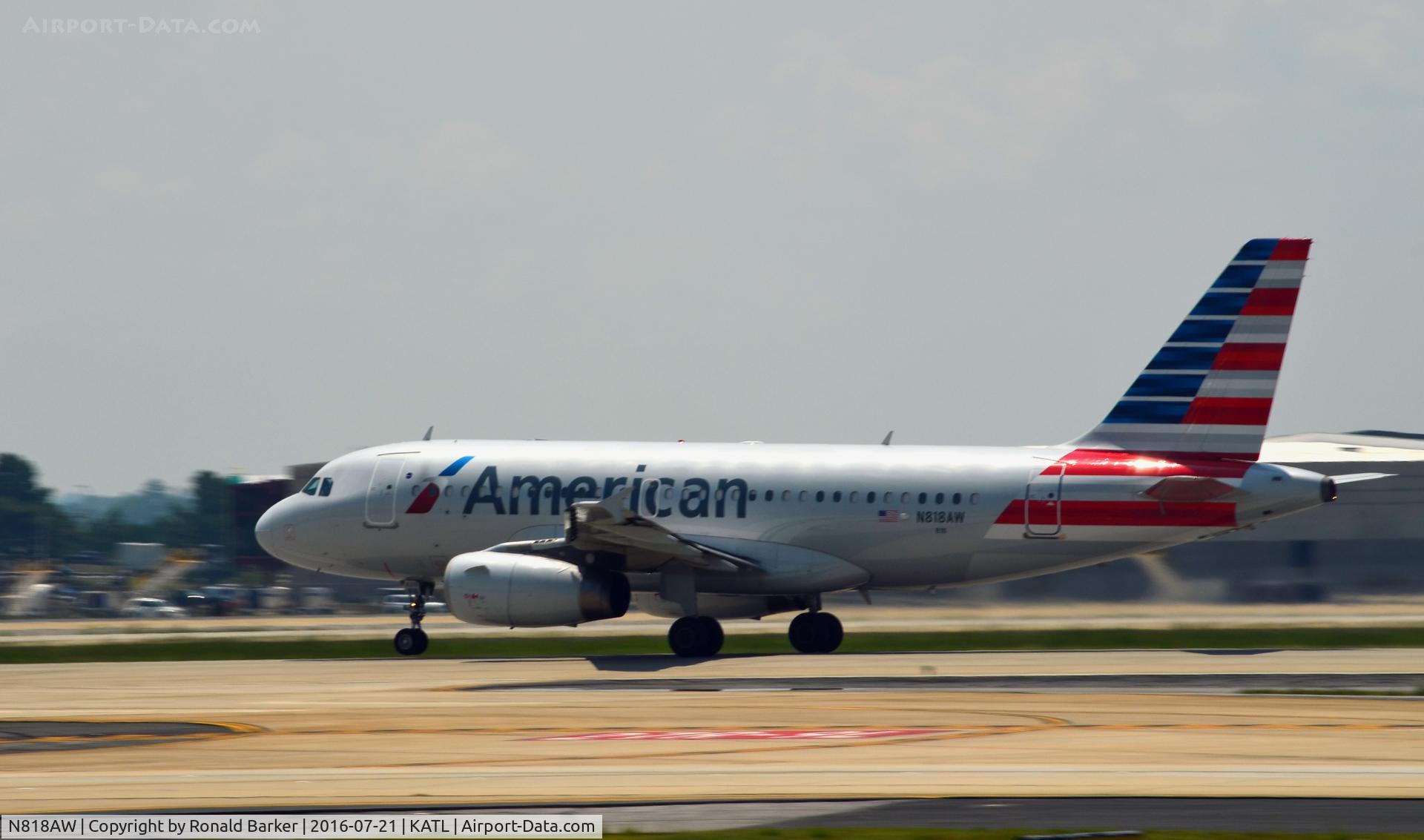 N818AW, 2000 Airbus A319-132 C/N 1375, Takeoff  Nose wheel liftoff Atlanta