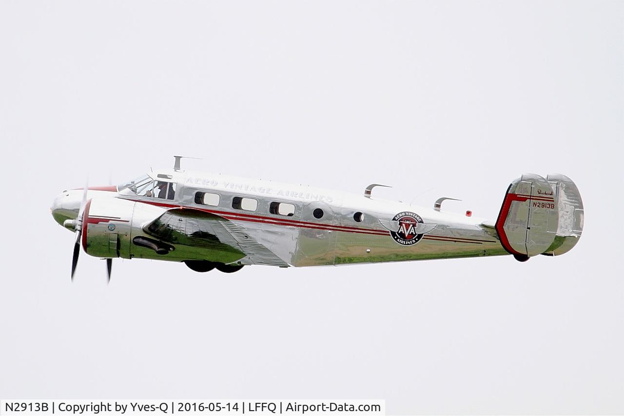 N2913B, 1953 Beech D18S C/N A-963, Beech D18S, On display, La Ferté-Alais airfield (LFFQ) Air show 2016