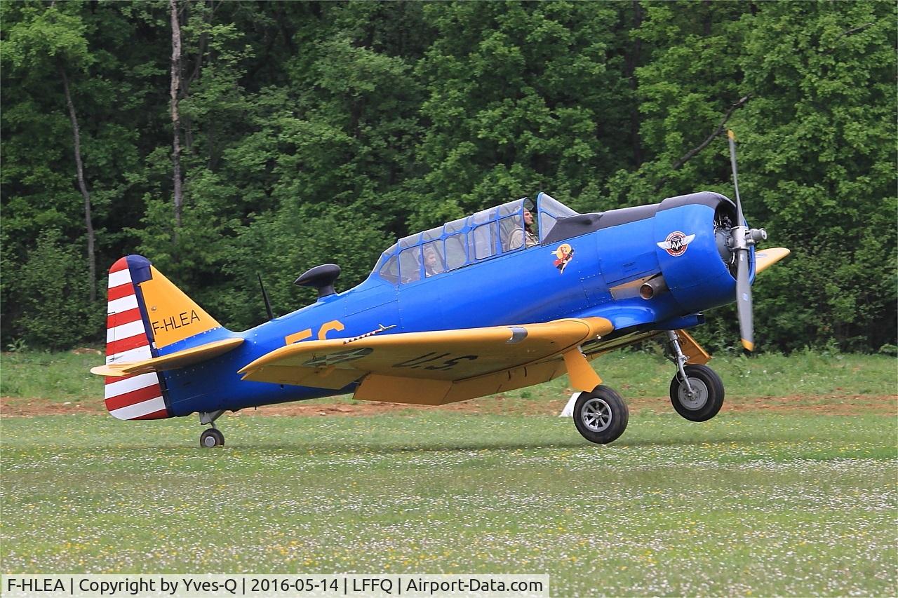 F-HLEA, North American T-6G Texan C/N 168-160, North American T-6G Texan, Landing, La Ferté-Alais airfield (LFFQ) Air show 2016