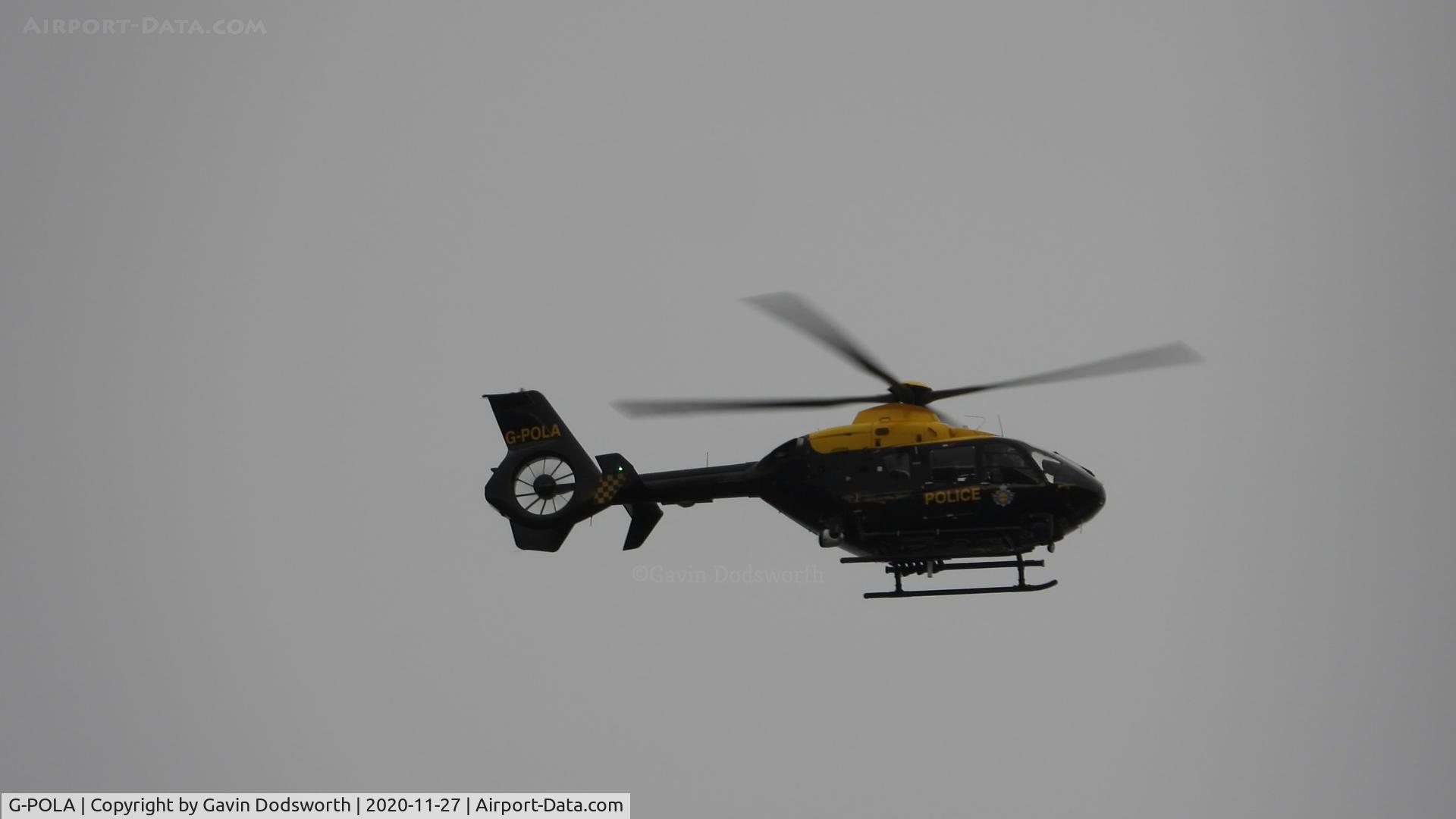 G-POLA, 2010 Eurocopter EC-135P-2+ C/N 877, G-POLA from NPAS Newcastle working in the Darlington area on Friday 27th November 2020