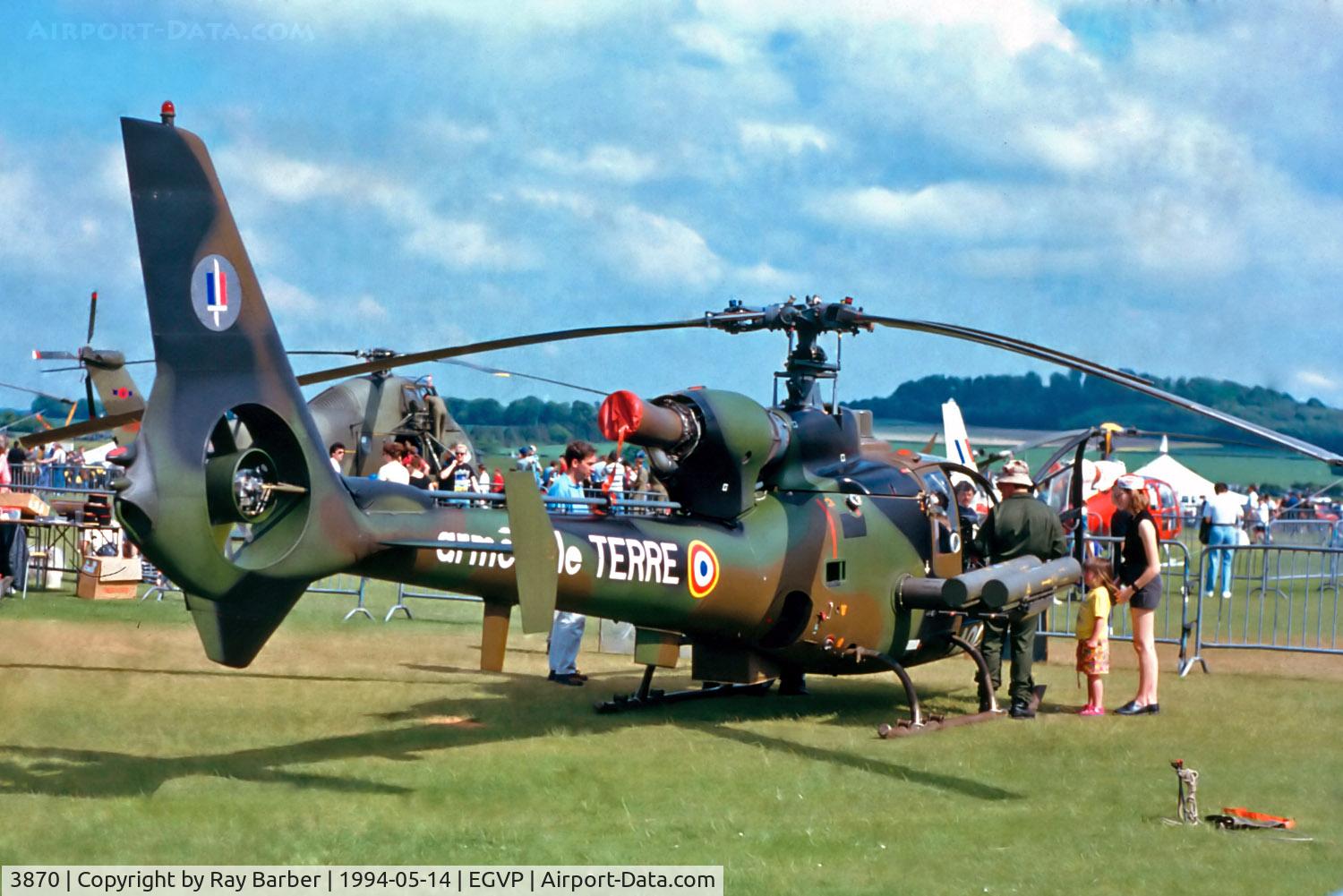 3870, Aérospatiale SA-342M Gazelle C/N 1870, 3870   Aerospatiale SA.342M Gazelle [1870] (French Army) AAC Middle Wallop~G 14/05/1994