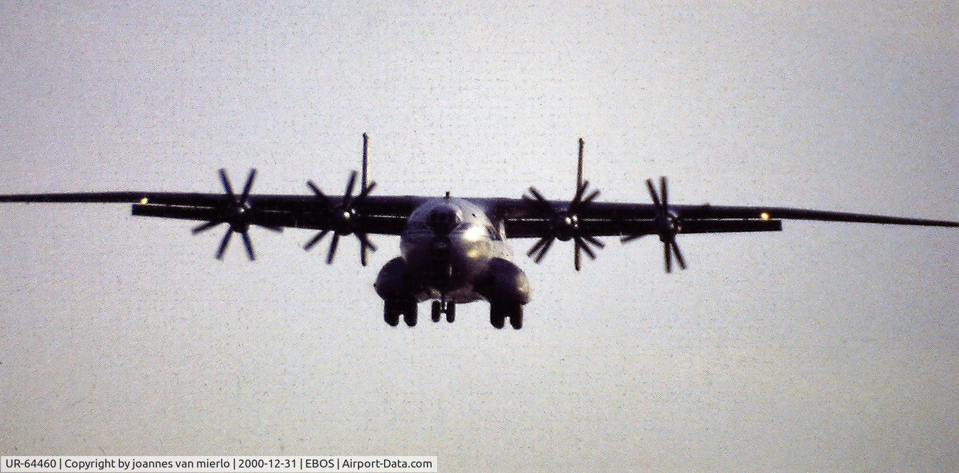 UR-64460, 1966 Antonov An-22 C/N 6340103, Approaching Ostend decades ago, scan from slide