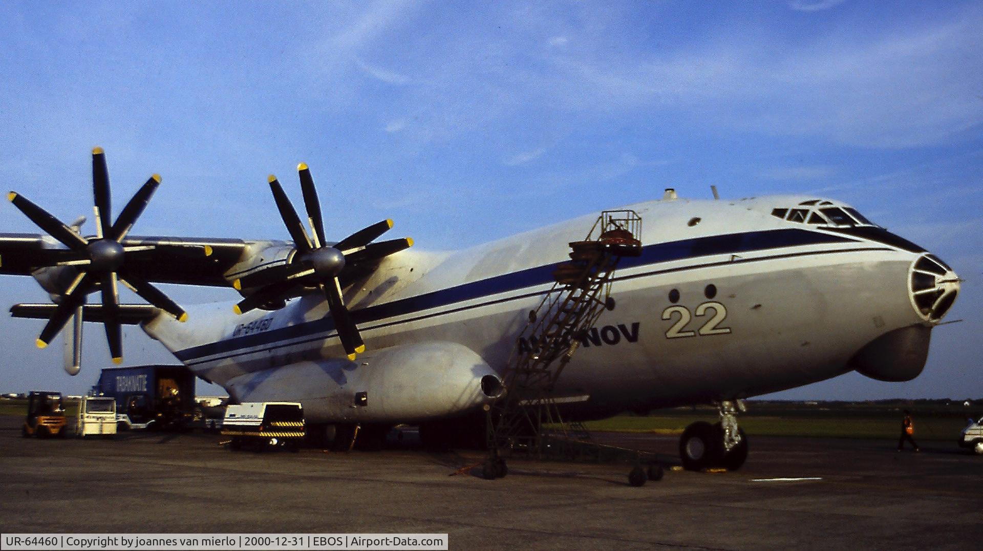 UR-64460, 1966 Antonov An-22 C/N 6340103, Ostend decades ago scan from slide