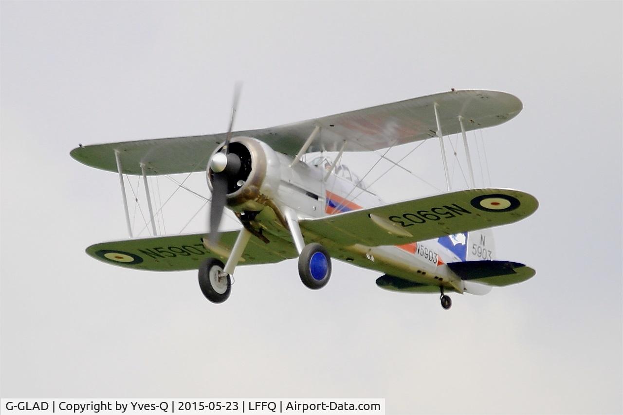 G-GLAD, 1939 Gloster Gladiator Mk2 C/N G5/75751, Gloster Gladiator II, On display, La Ferté-Alais (LFFQ) Air show 2015