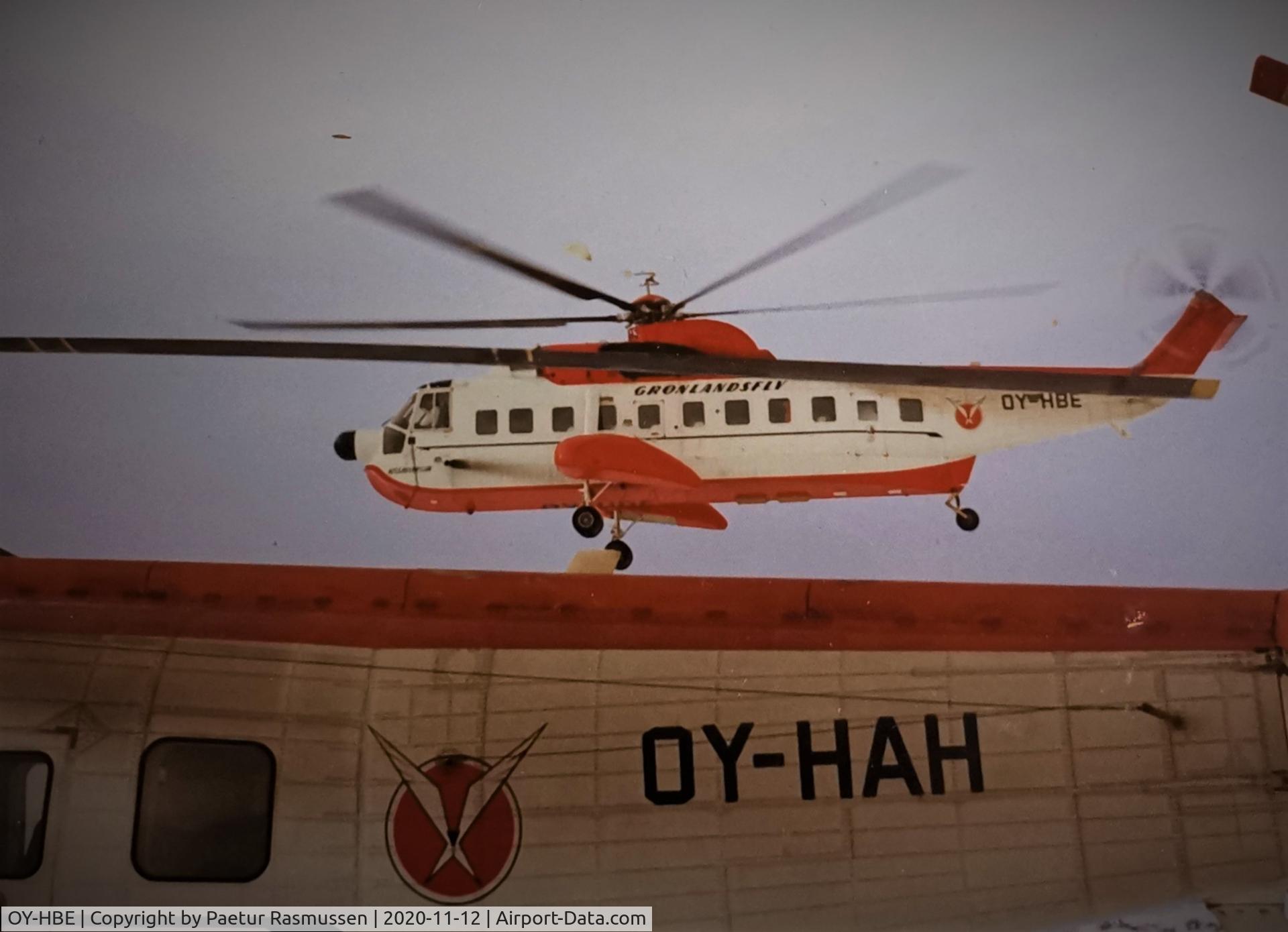 OY-HBE, 1974 Sikorsky S-61N Mk.II C/N 61716, OY-HBE operated with Greenlandair 1974-1980 and had the following registrations:

OY-HBE Grønlandsfly 