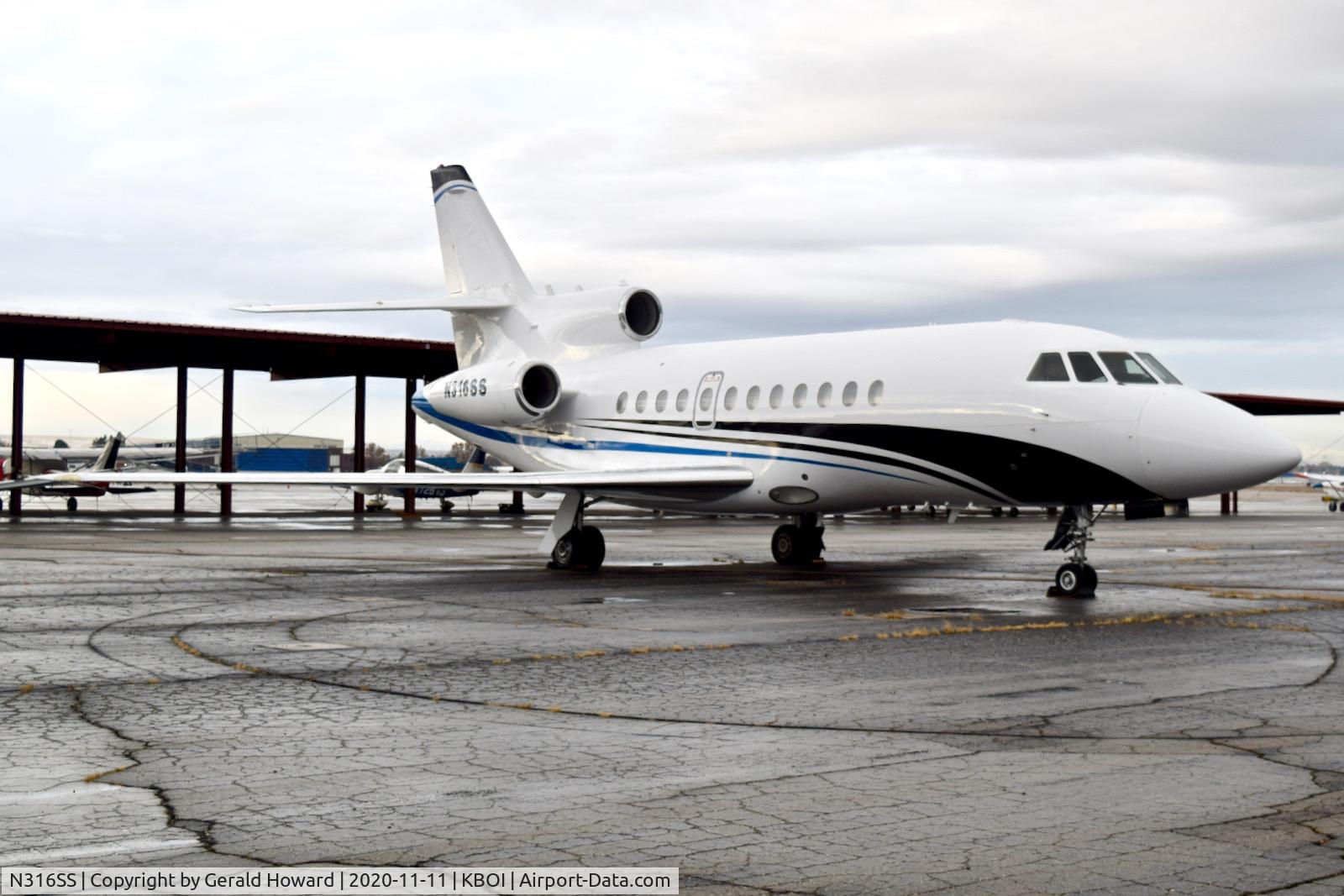 N316SS, 1987 Dassault Falcon 900 C/N 8, Parked on north GA ramp.