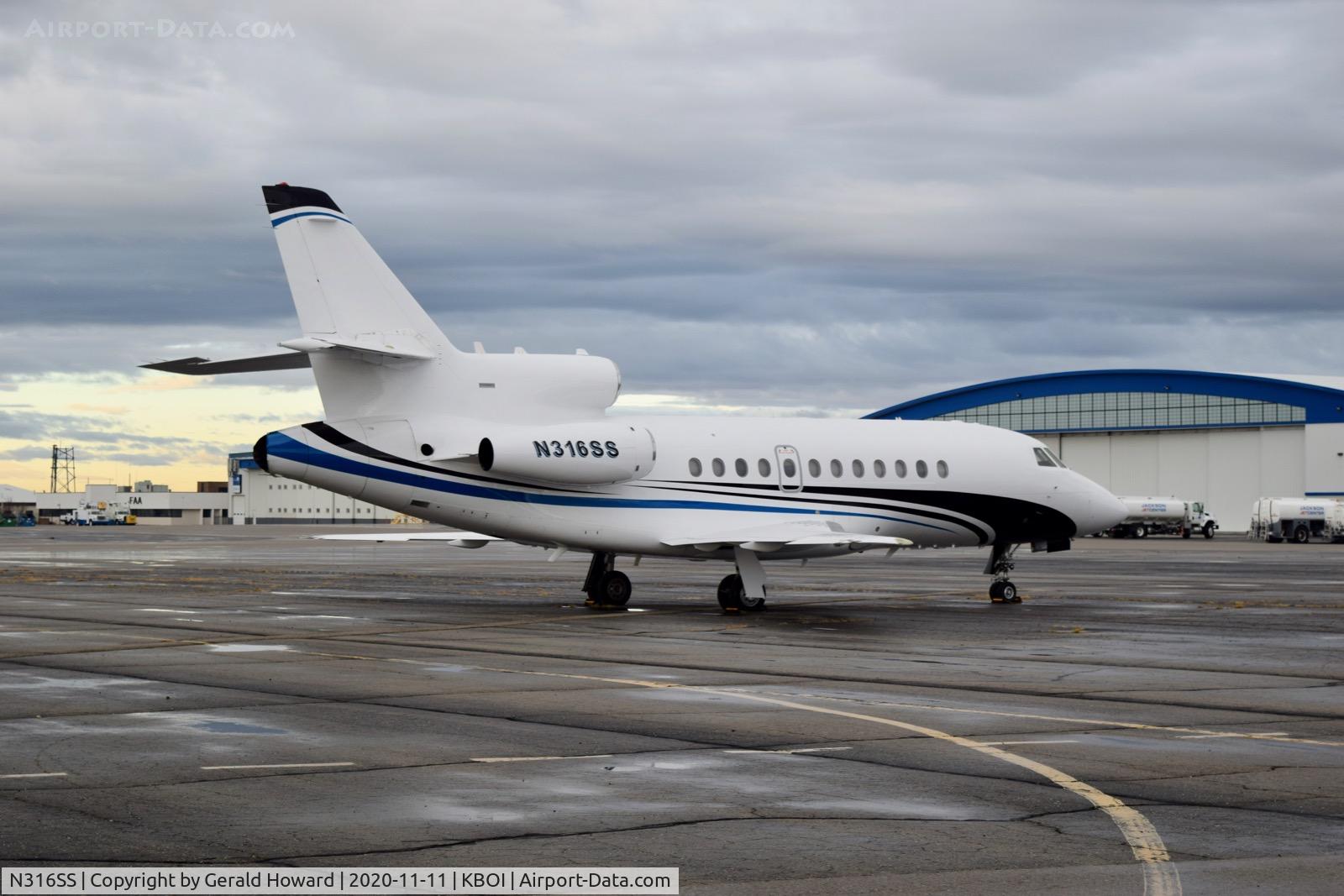 N316SS, 1987 Dassault Falcon 900 C/N 8, Parked on north GA ramp.