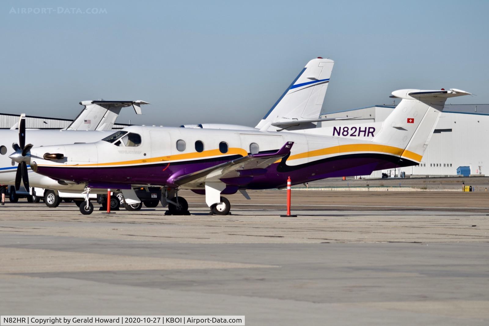 N82HR, 2001 Pilatus PC-12/45 C/N 408, Parked on south GA ramp.