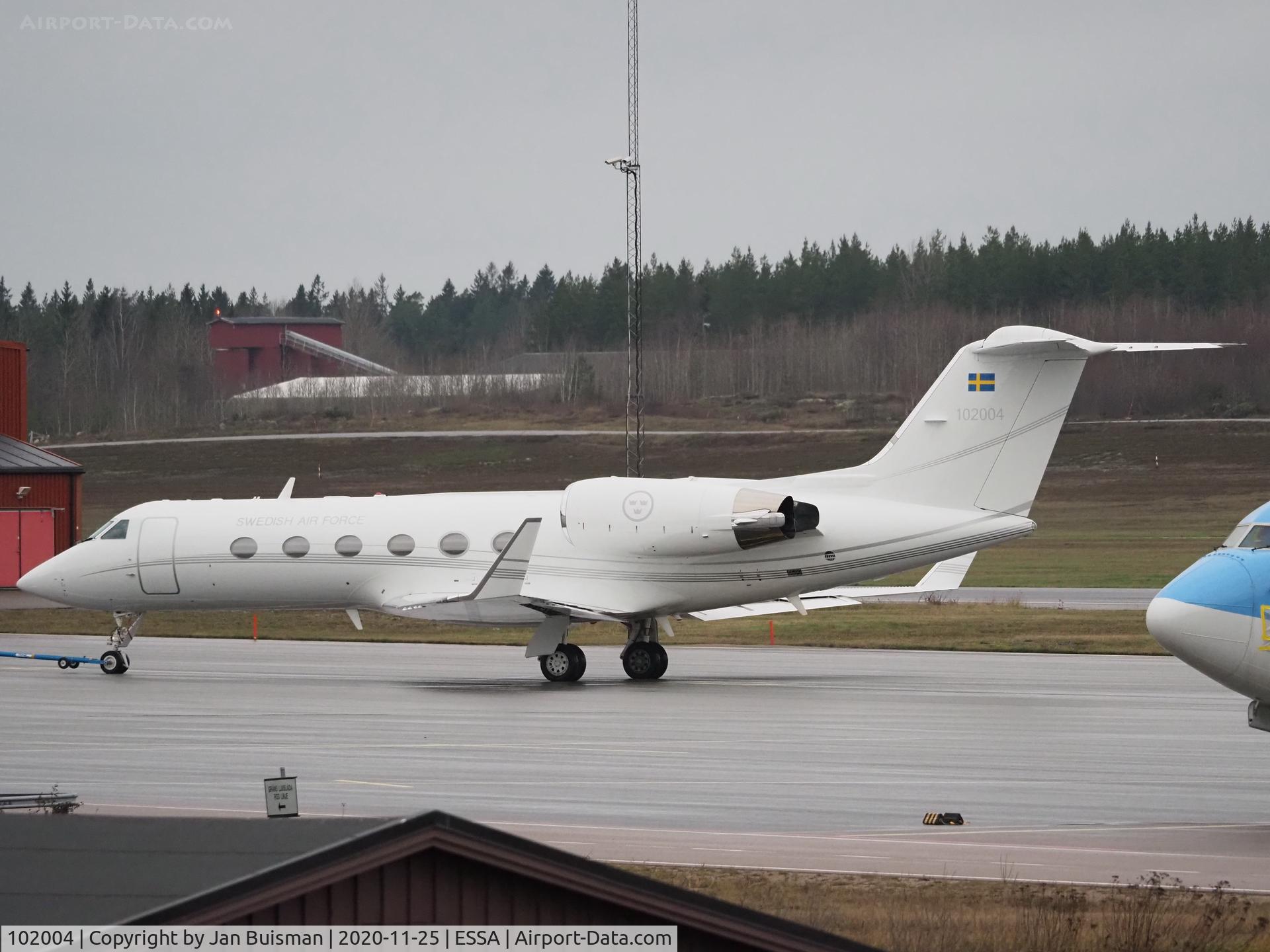 102004, Gulfstream Aerospace Tp102C (Gulfstream IV) C/N 1274, sWEDISH aIR fORCE