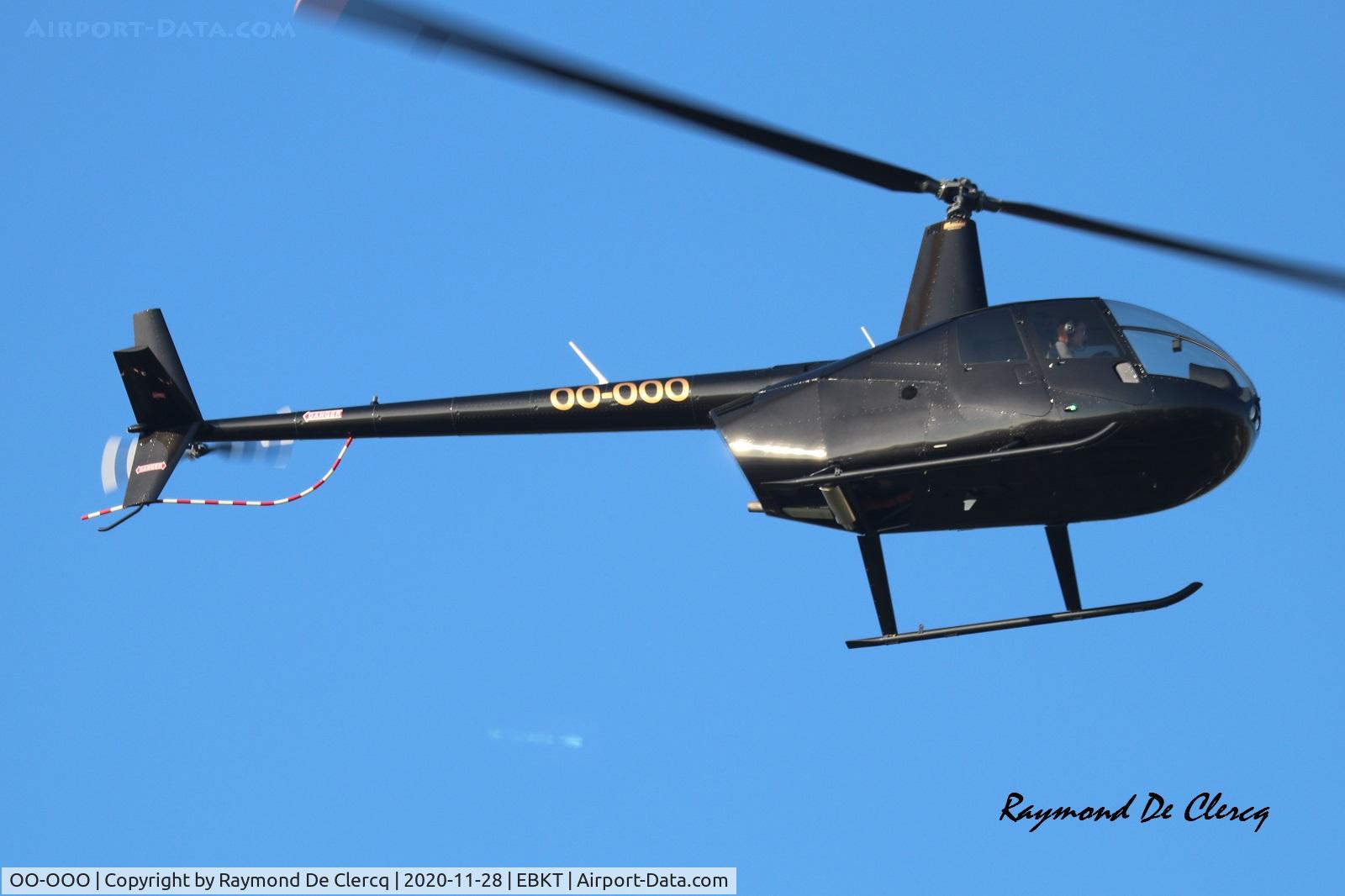 OO-OOO, 2020 Robinson R44 Raven II C/N 14413, Departing Wevelgem.