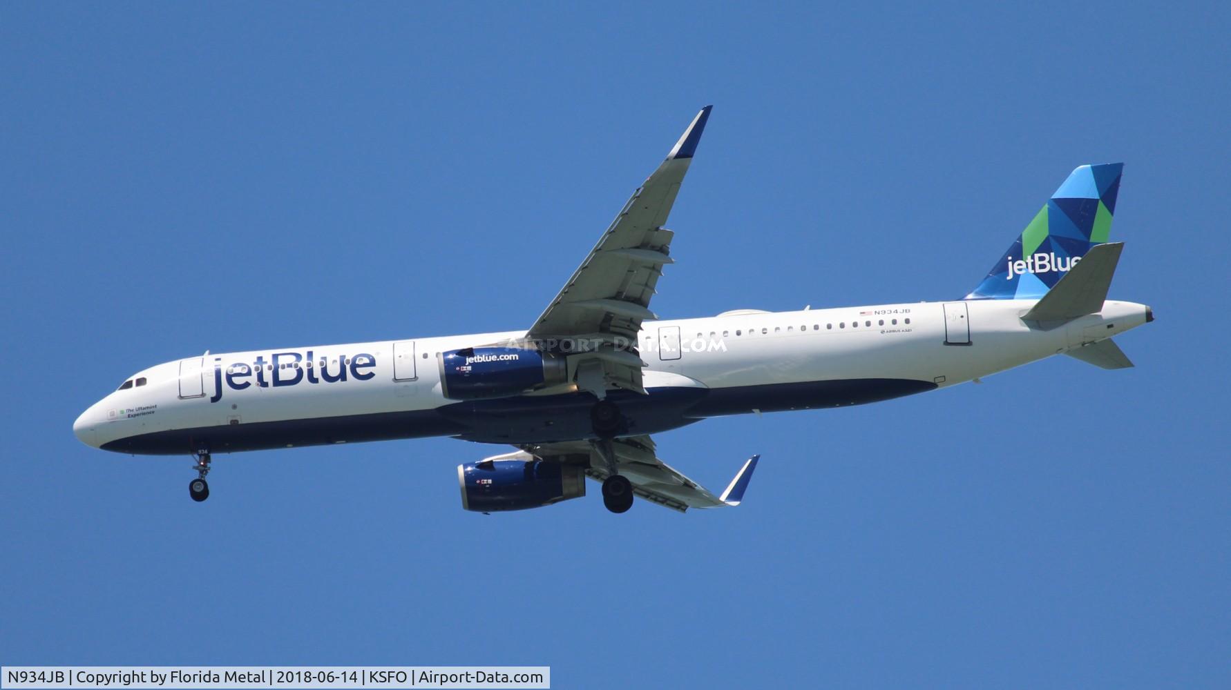 N934JB, 2014 Airbus A321-231 C/N 6130, SFO spotting 2018