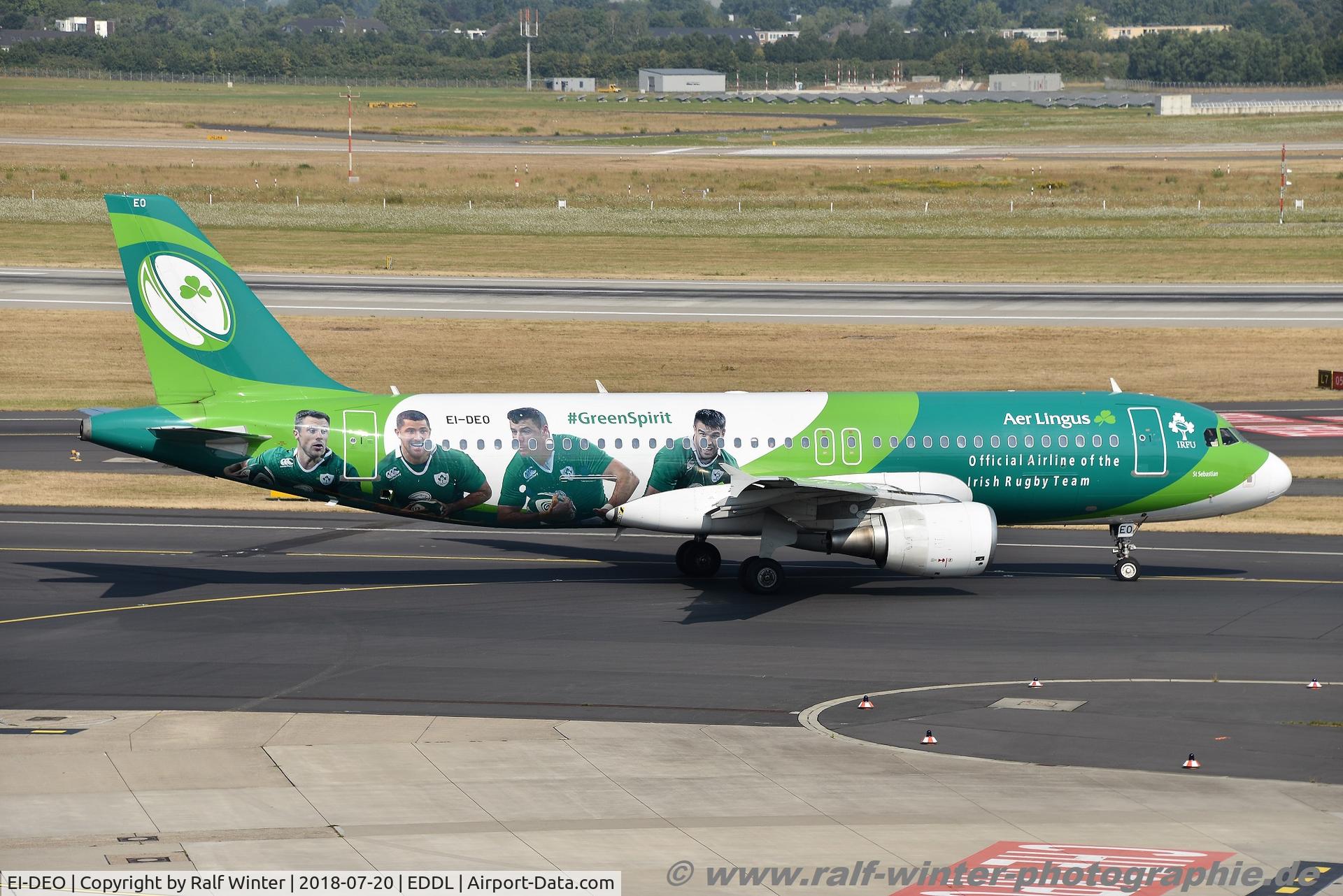 EI-DEO, 2005 Airbus A320-214 C/N 2486, Airbus A320-214 - EI EIN Aer Lingus 'St Sebastian' 'Irish Rugby Team' - 2486 - EI-DEO - 20.07.2018 - DUS