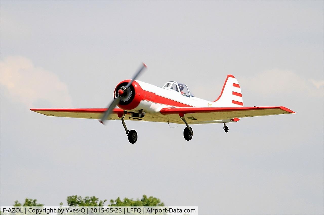 F-AZOL, 1977 Yakovlev Yak-50 C/N 77-1009, Yakovlev YAK-50, Take off, La Ferté-Alais airfield (LFFQ) Airshow 2015