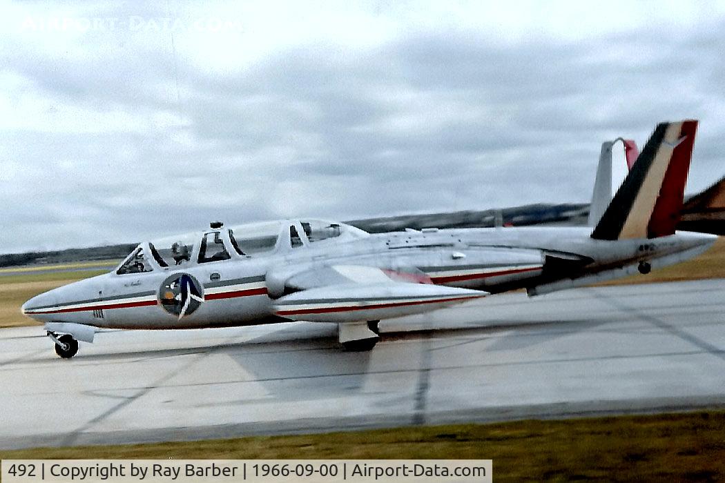 492, 1966 Fouga CM-170 Magister C/N 492, 492   Fouga CM-170 Magister [492] (French Air Force) (Place & Date unknown)~G @ 09/1966