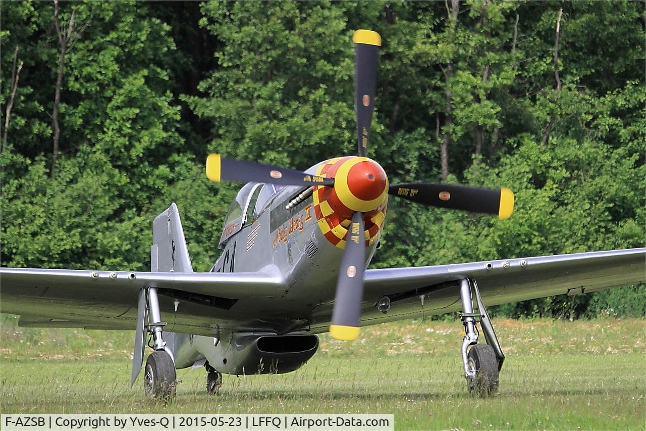 F-AZSB, 1944 North American P-51D Mustang C/N 122-40967, North American P-51D Mustang, Taxiing to parking area, La Ferté-Alais (LFFQ) Air show 2015