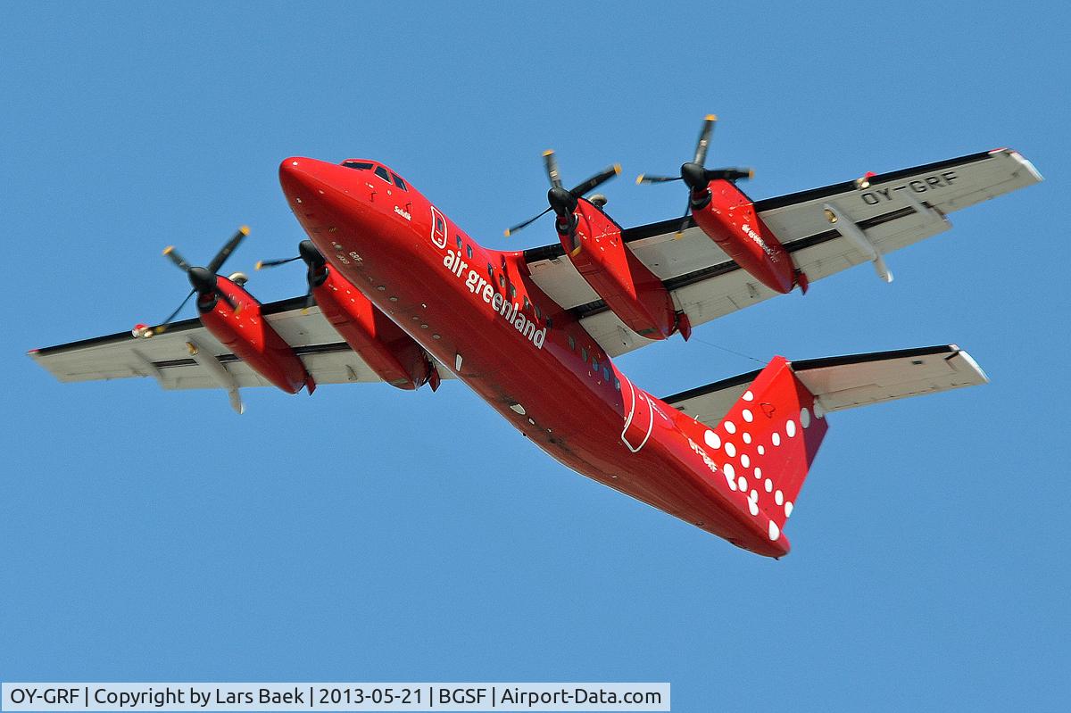 OY-GRF, 1988 De Havilland Canada DHC-7-102 Dash 7 C/N 113, A steep depart from BGSF
