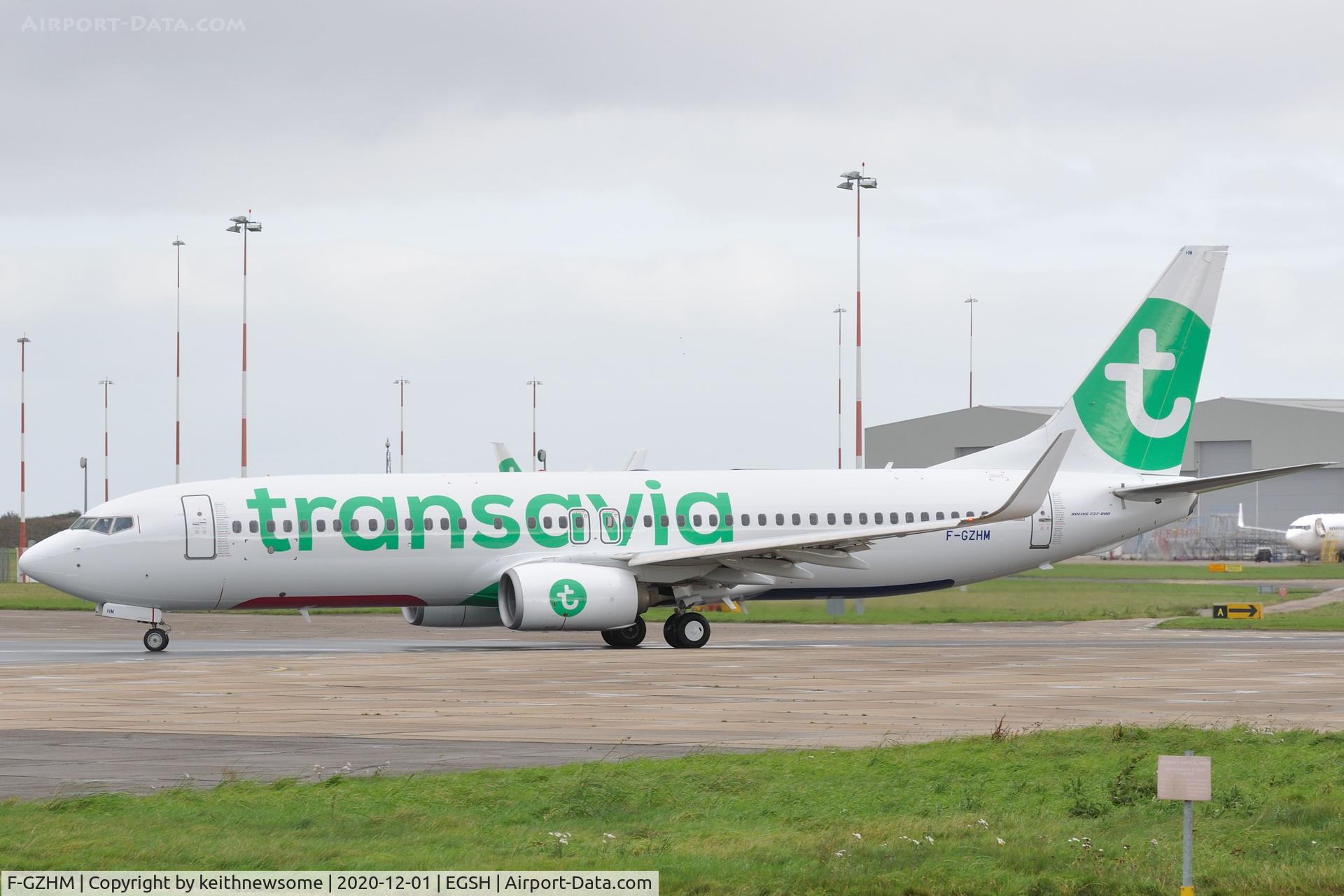 F-GZHM, 2014 Boeing 737-8K2 C/N 37792, Leaving Norwich for Paris, Orly.