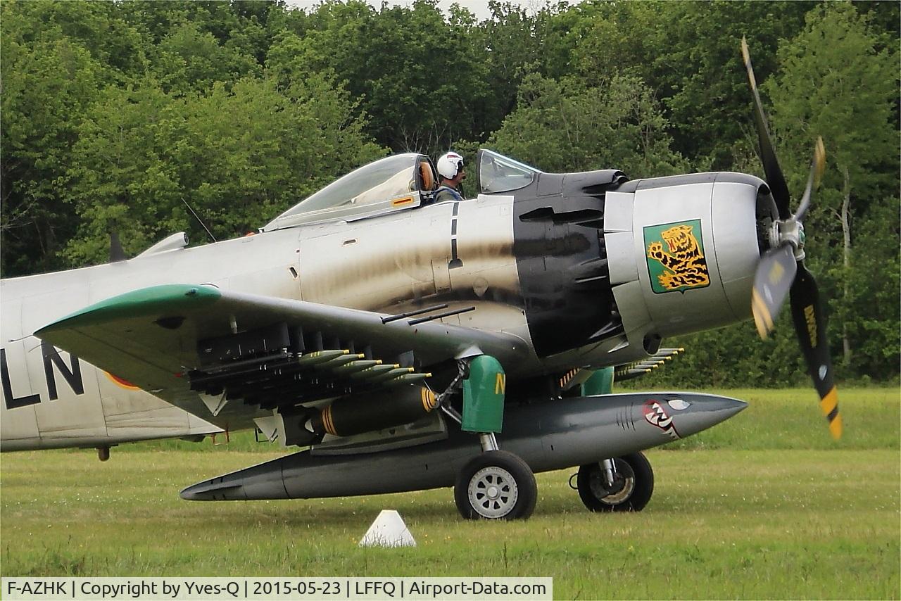 F-AZHK, Douglas AD-4N Skyraider C/N 7802, Douglas AD-4N Skyraider, Taxiing, La Ferté-Alais airfield (LFFQ) Airshow 2015