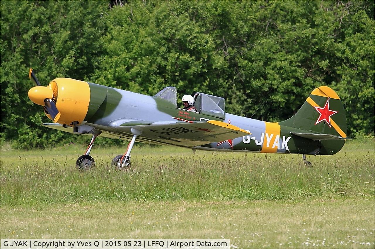 G-JYAK, 1985 Yakovlev Yak-50 C/N 853001, Yakovlev Yak-50, Taxiing to parking area, La Ferté-Alais airfield (LFFQ) Airshow 2015