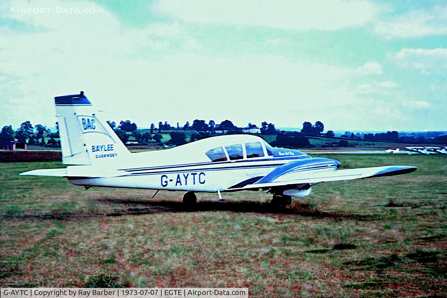 G-AYTC, 1965 Piper PA-23-250 Aztec C/N 27-2725, G-AYTC   Piper PA-23-250 Aztec [27-2725] (Baylee Air Charter) Exeter~G 07/07/1973