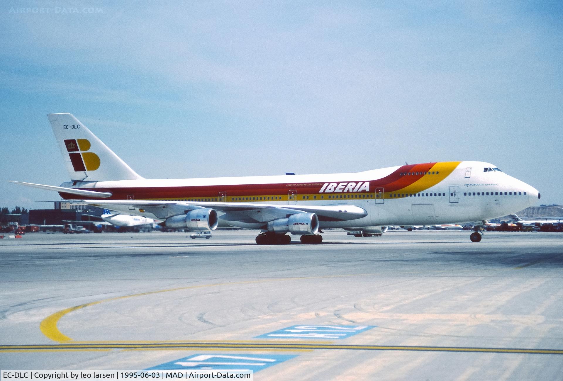 EC-DLC, 1981 Boeing 747-256BM C/N 22454, Madrid 3.6.1995