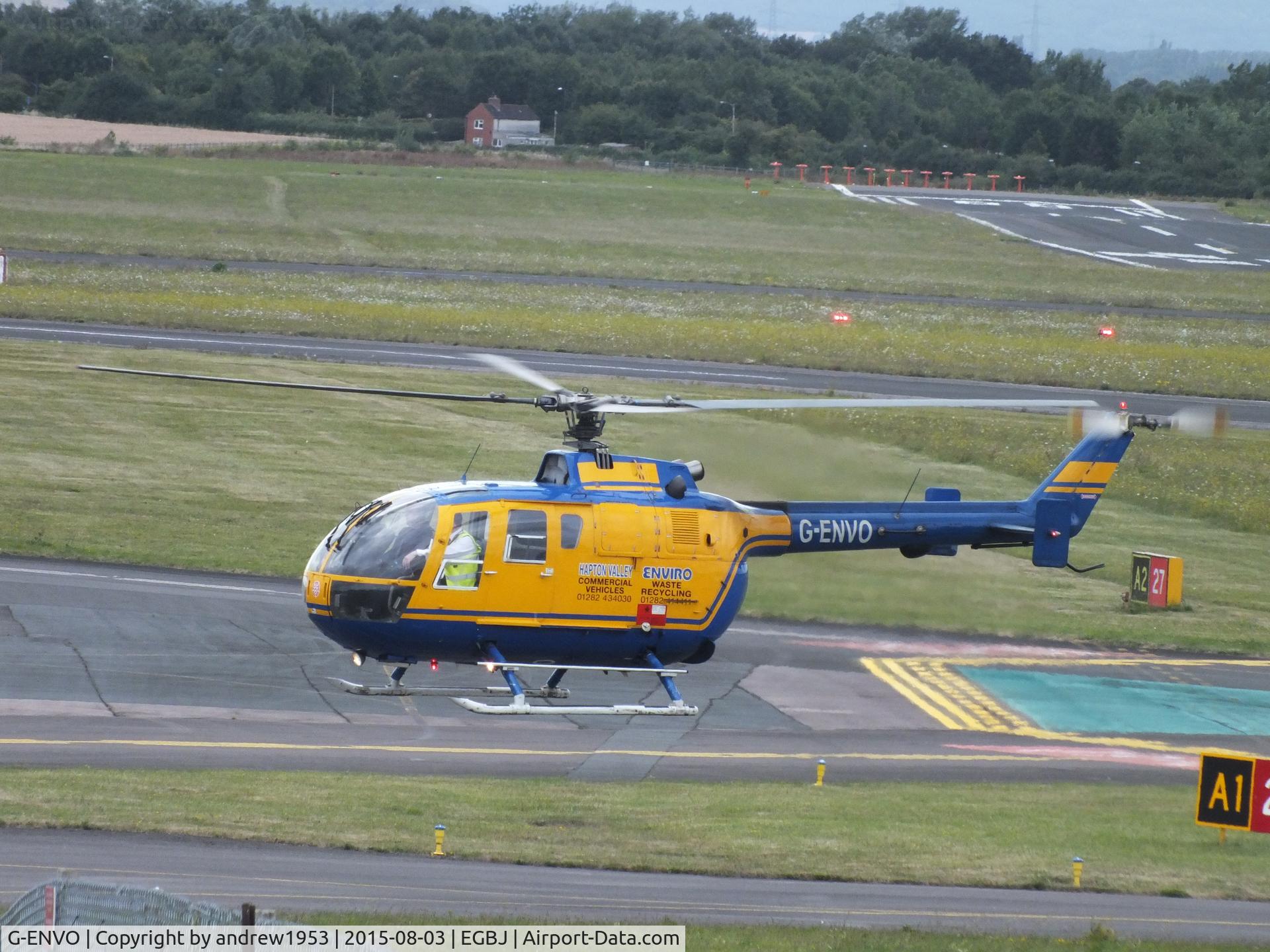 G-ENVO, 1983 MBB Bo-105DBS-4 C/N S-593, G-ENVO at Gloucestershire Airport.
