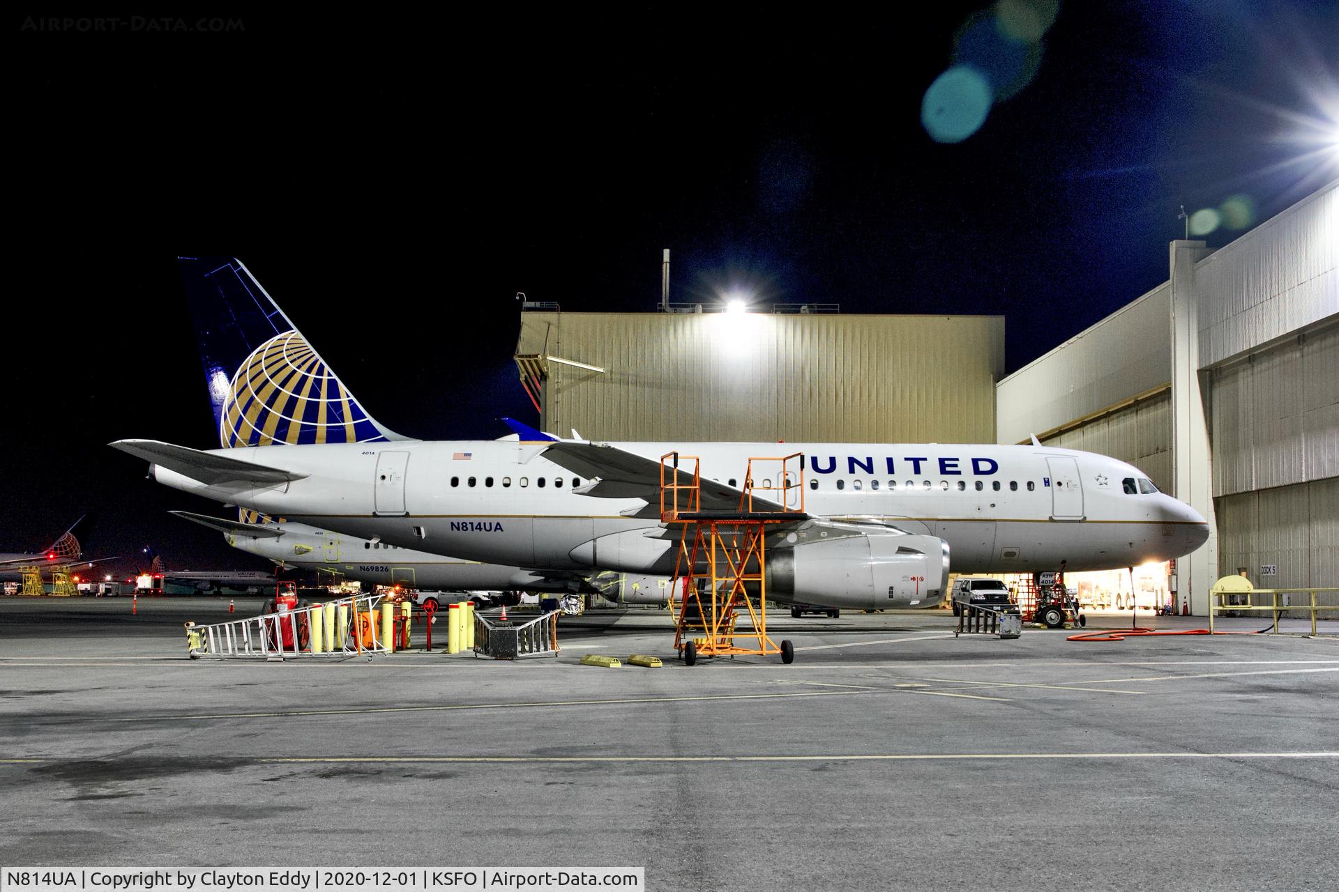 N814UA, 1998 Airbus A319-131 C/N 862, SFO 2020.