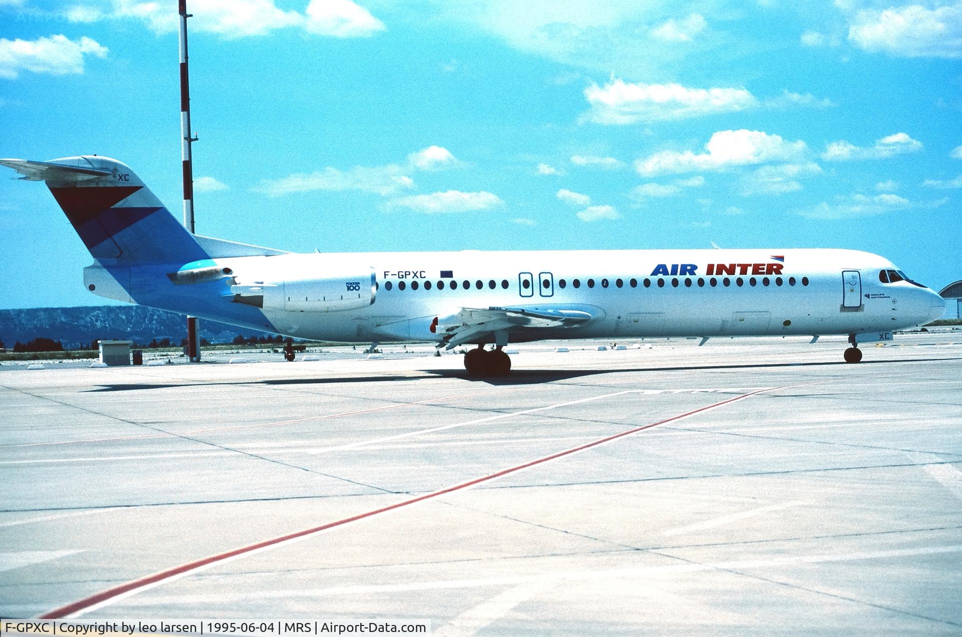 F-GPXC, 1994 Fokker 100 (F-28-0100) C/N 11493, Marseille  4.6.1995