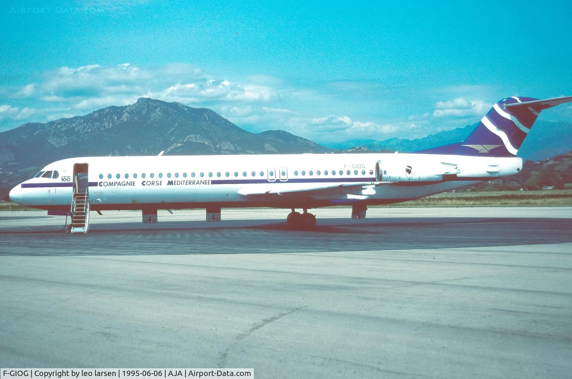 F-GIOG, 1991 Fokker 100 (F-28-0100) C/N 11364, Ajaccio 6.6.1995