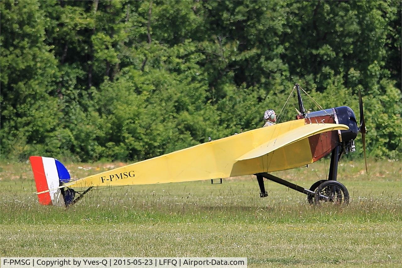 F-PMSG, 2013 Morane-Saulnier Type G Replica C/N 01-RA, Morane-Saulnier Type G (replica), Taxiing, La Ferté-Alais airfield (LFFQ) Airshow 2015