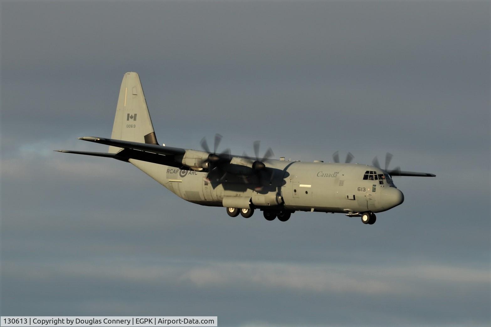 130613, 2011 Lockheed Martin CC-130J-30 Hercules C/N 382-5667, RCAF C-130J on the descent for runway 12 at Prestwick