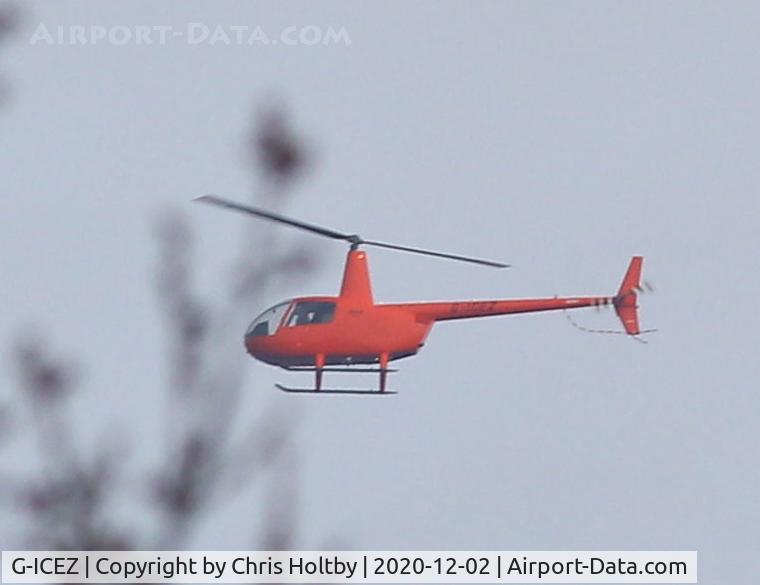 G-ICEZ, 2020 Robinson R44 Cadet C/N 30047, Distantly past Potters Bar but new to Elstree training and Airport-D.