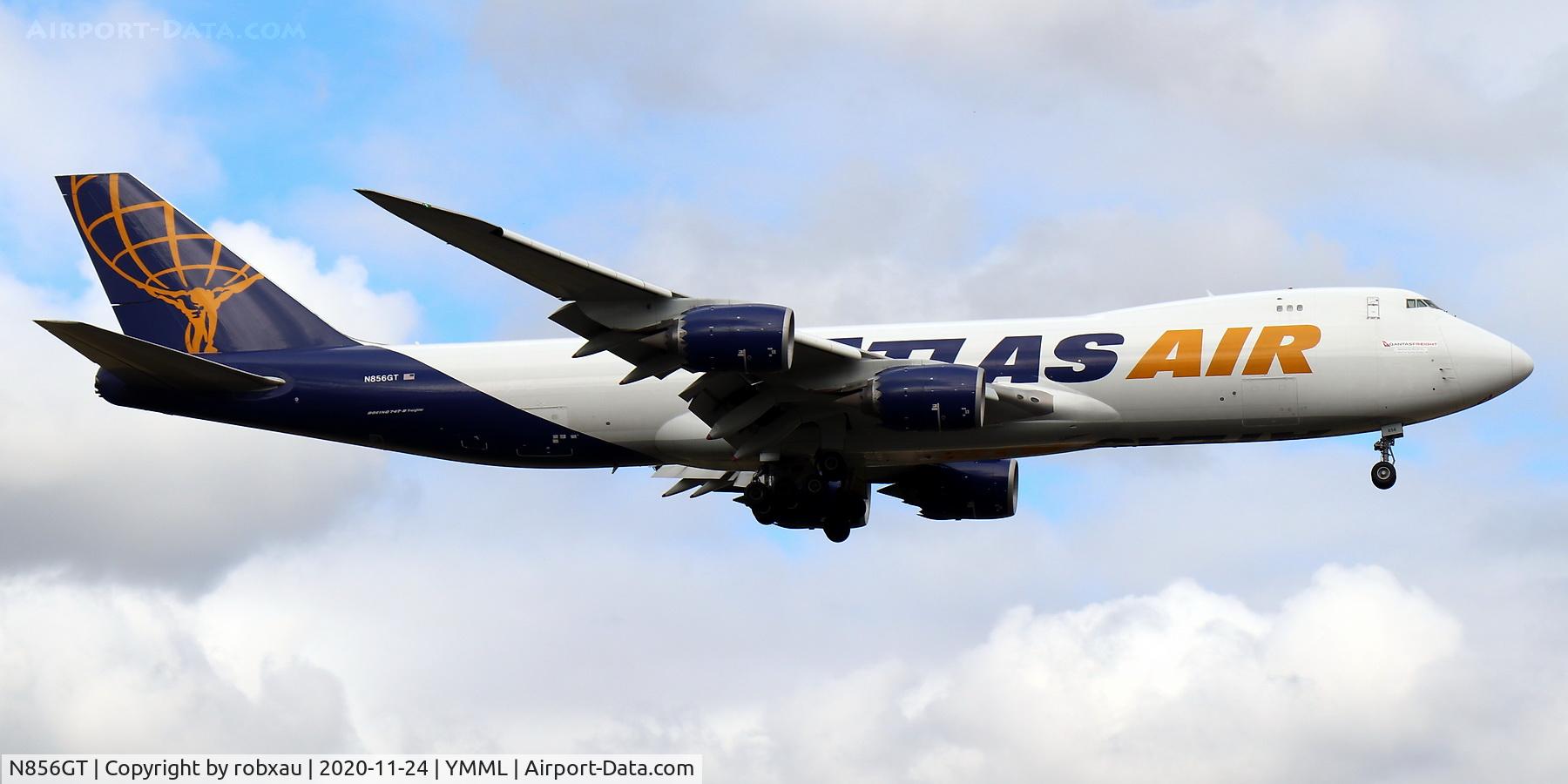N856GT, 2011 Boeing 747-87UF C/N 37561, Atlas Air N856GT operating as Qantas flight 