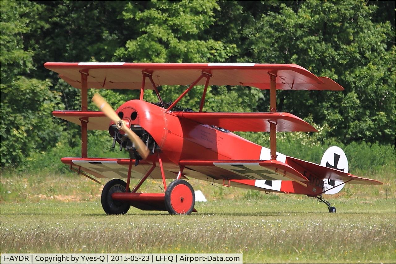 F-AYDR, 2011 Fokker Dr.1 Triplane Replica C/N 11178, Fokker Dr.1 Triplane Replica, Taxiing, La Ferté-Alais airfield (LFFQ) Airshow 2015