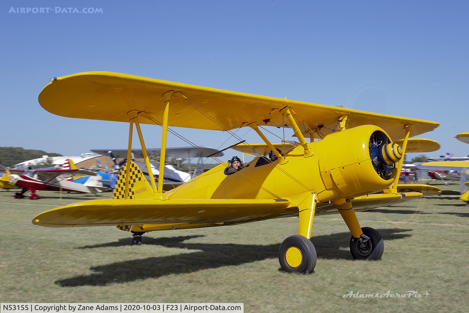 N53155, 1945 Boeing A75N1(PT17) C/N 75-520, 2020 Ranger Antique Airfield Fly-In, Ranger, TX