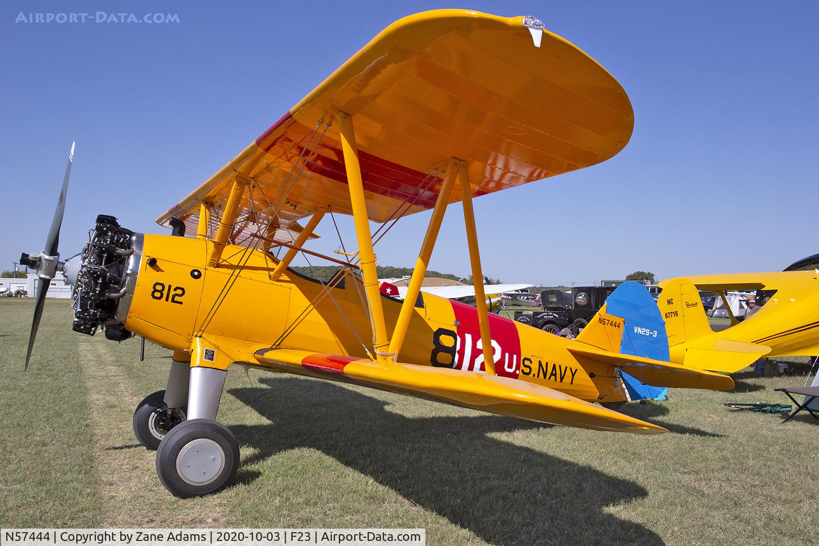N57444, 1941 Boeing IB75A C/N 75-166, 2020 Ranger Antique Airfield Fly-In, Ranger, TX