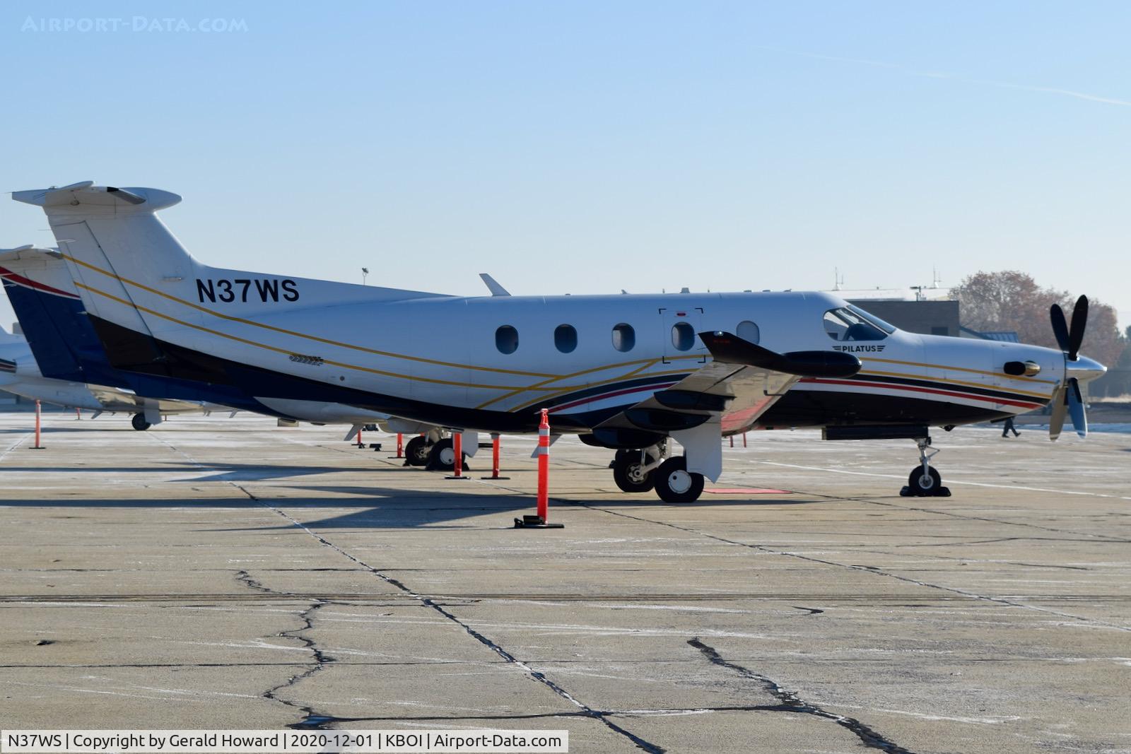 N37WS, 2014 Pilatus PC-12/47E C/N 1472, Parked on south GA ramp.