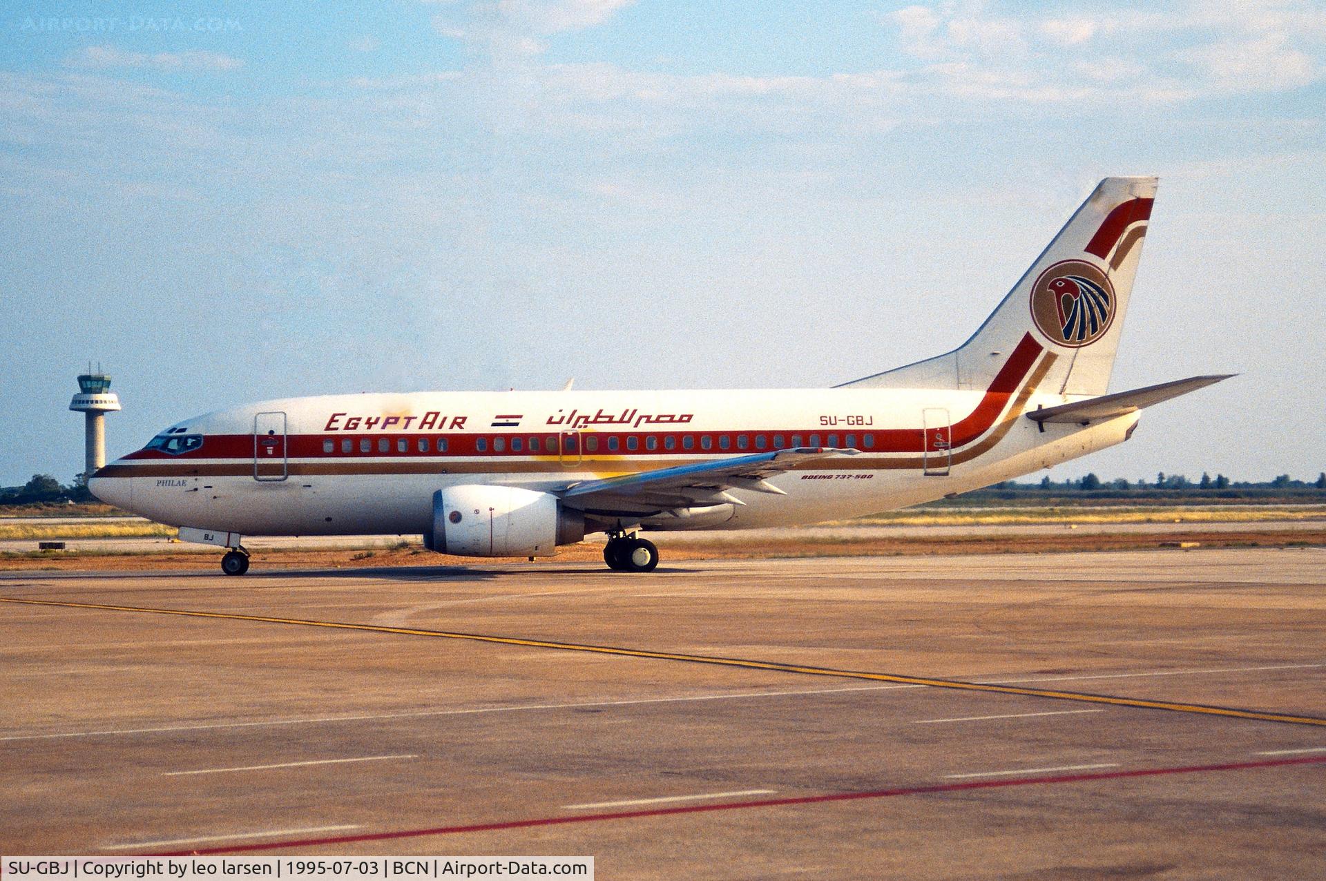 SU-GBJ, 1991 Boeing 737-566 C/N 25352, Barcelona 3.7.1995