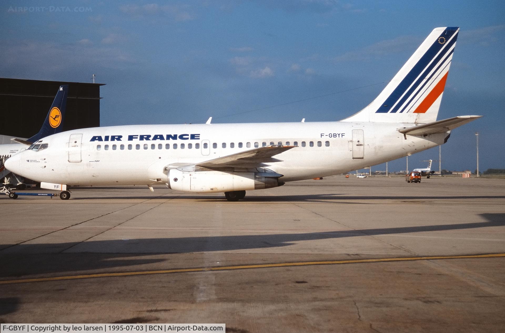 F-GBYF, 1983 Boeing 737-228 C/N 23005, Barcelona 3.7.1995