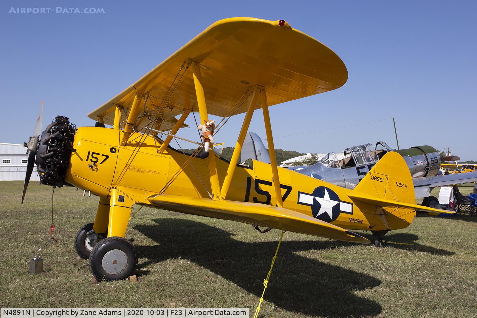 N4891N, Boeing E75 C/N 75-8142, 2020 Ranger Antique Airfield Fly-In, Ranger, TX
