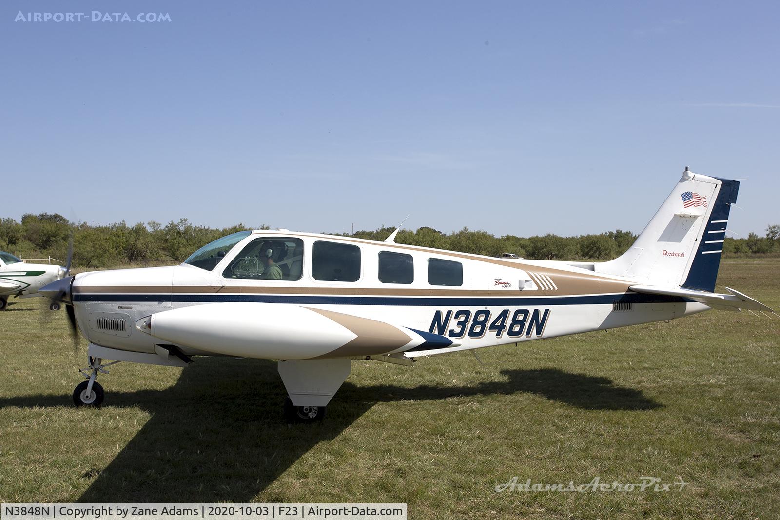 N3848N, 1997 Raytheon Aircraft Company A36 Bonanza C/N E-3098, 2020 Ranger Antique Airfield Fly-In, Ranger, TX