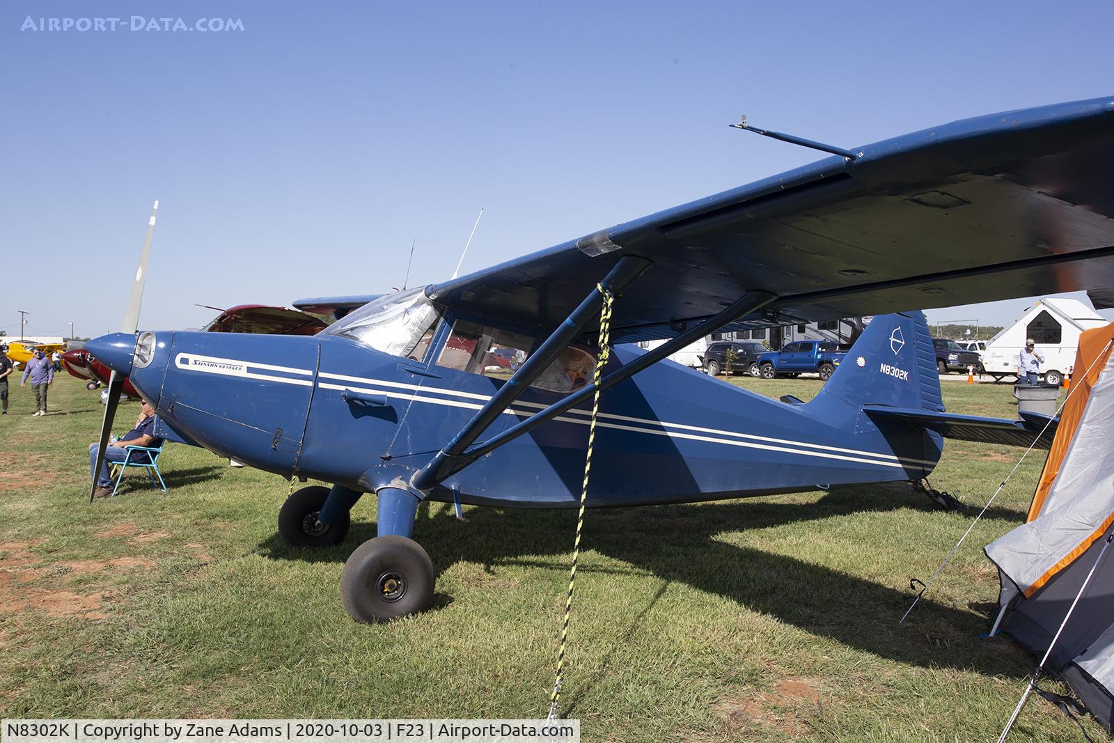 N8302K, 1946 Stinson 108-1 Voyager C/N 108-1302, 2020 Ranger Antique Airfield Fly-In, Ranger, TX