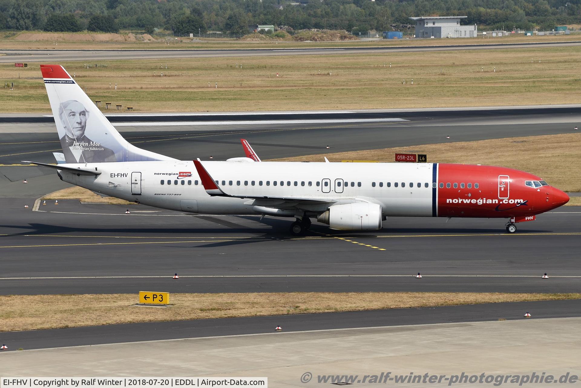 EI-FHV, 2011 Boeing 737-8JP C/N 40870, Boeing 737-8JP(W) - IBK Norwegian Air International 'Peter C Asbjornsen/Jorgen Moe' - 40870 - EI-FHV - 20.07.2018 - DUS