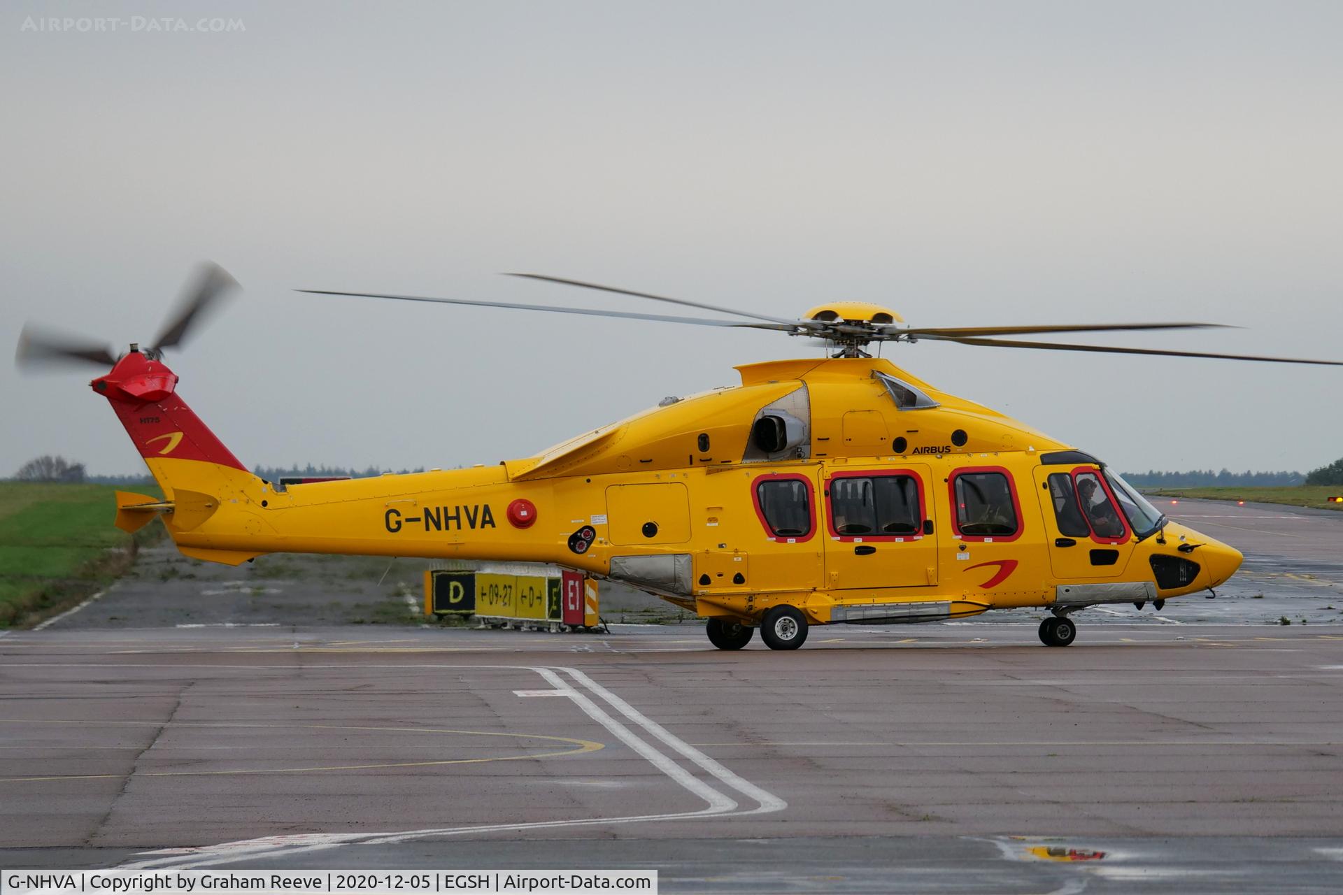 G-NHVA, 2019 Airbus Helicopters EC-175B C/N 5042, Departing from Norwich.